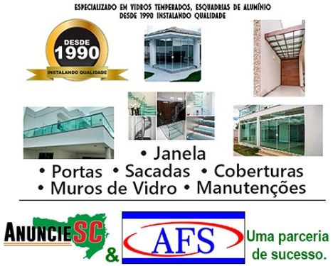 Imagem principal da fachada da empresa AFS Vidros Temperados